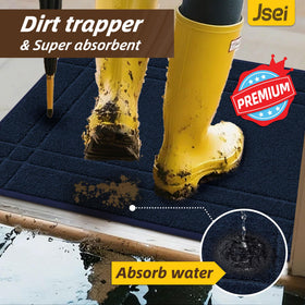 JSEI entryway rugs doormat non-slip backing stays put on dry floors