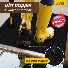 JSEI non-slip backing keeps the mat secure on dry indoor floors.