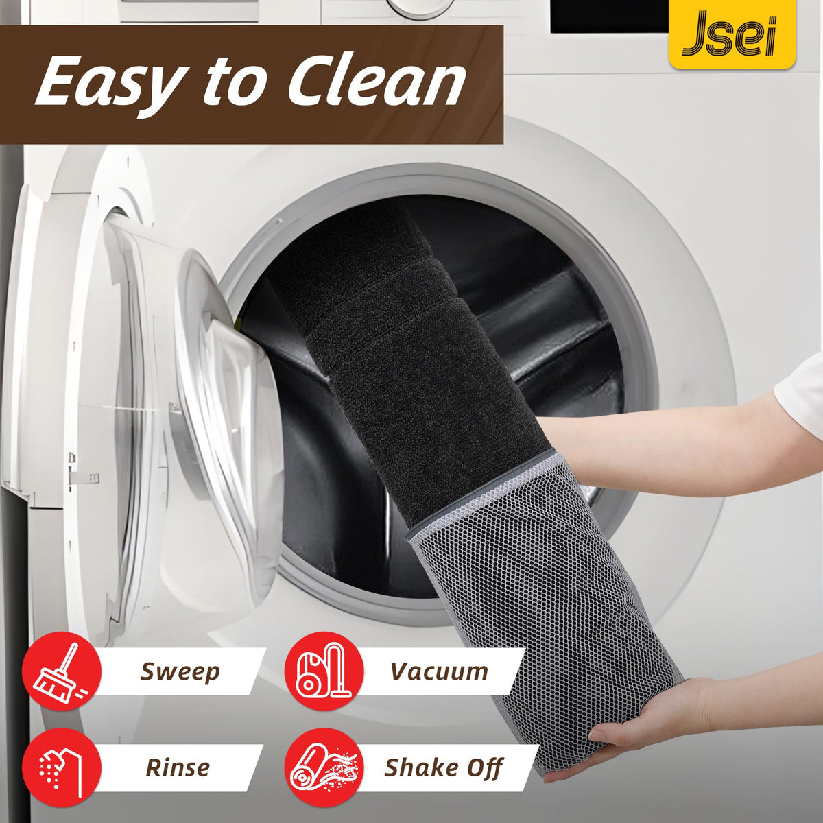 JSEI pet-friendly mat resists claws and protects floors.