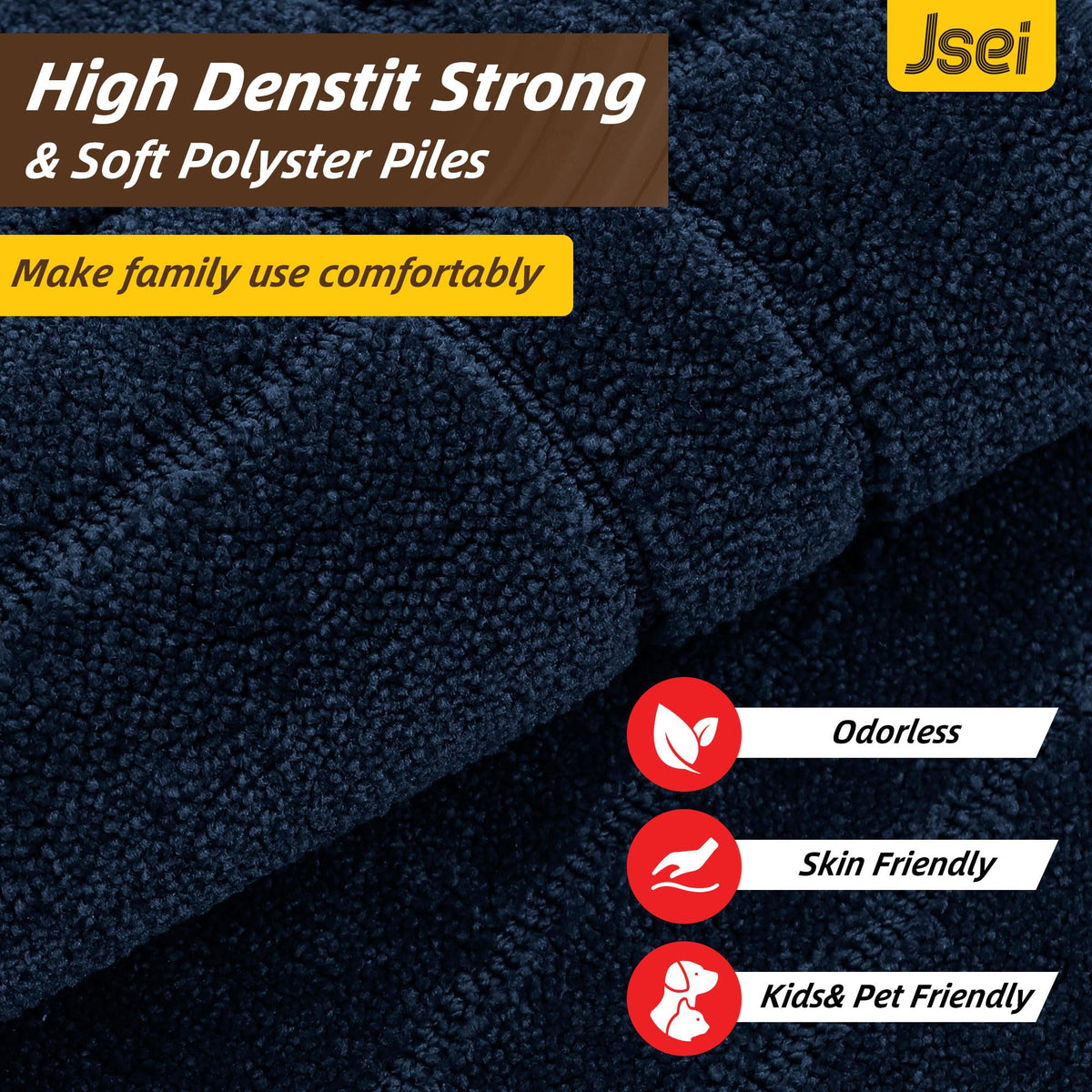 JSEI entryway rugs doormat washable surface for easy, quick cleaning