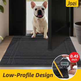 JSEI Entryway Rugs stain-resistant polyester preserves color after washing.