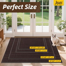 JSEI Doormat with non-slip backing stays in place on dry floors