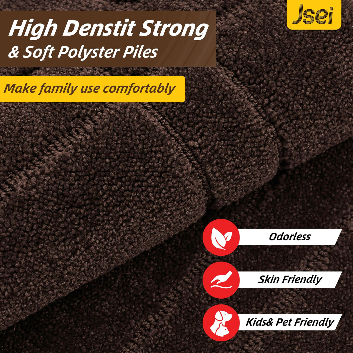 JSEI Washable entryway mat machine washed for easy care