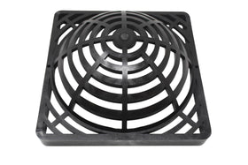 JSP Manufacturing 9-inch square dome atrium grate cover black side view shows sturdy profile