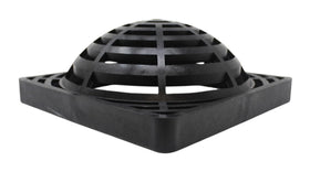 JSP Manufacturing green 9-inch square dome atrium grate cover top view blends with landscape