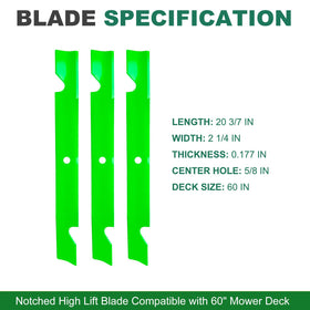 JSXDNWYJ 18-3/4 inch blade with notched design for optimal airflow