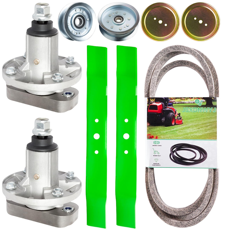 JSXDNWYJ 42-inch deck rebuild kit spindle close-up, John Deere compatibility
