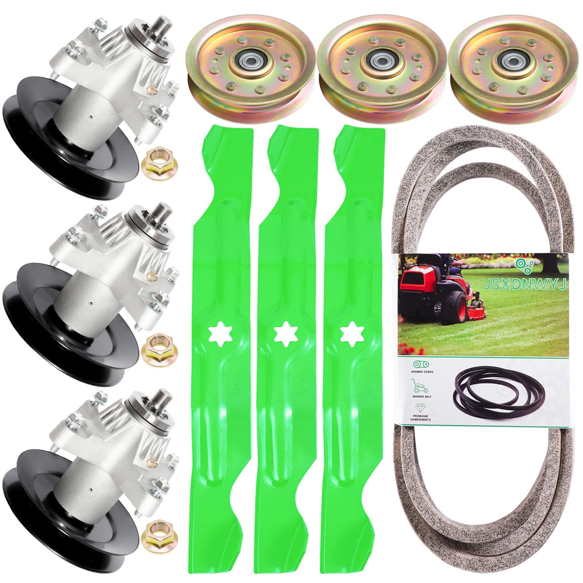 JSXDNWYJ 50-inch spindle kit ready for deck maintenance and smoother cuts