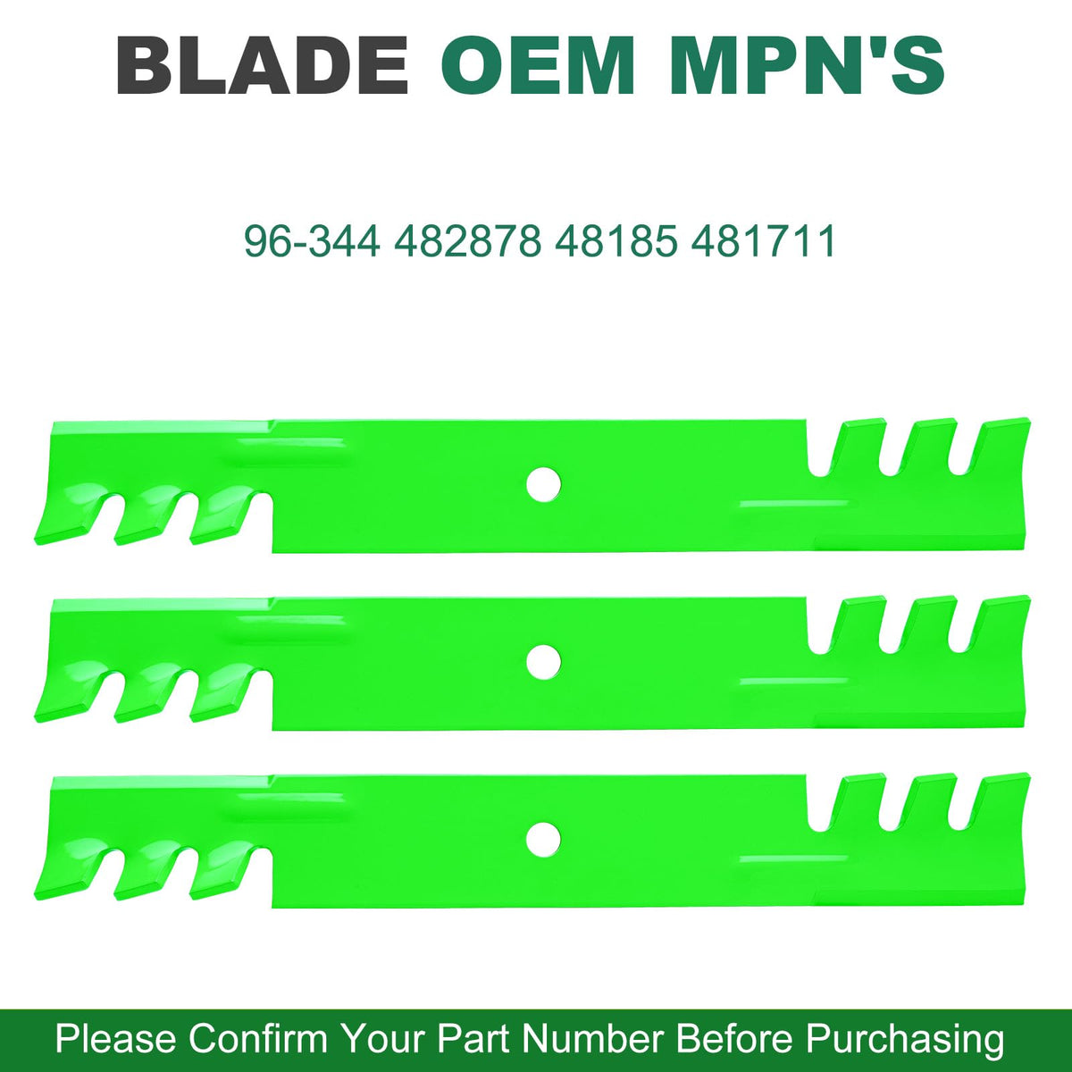 JSXDNWYJ 52-inch Ariens/Gravely blades close-up for dependable OEM replacement.