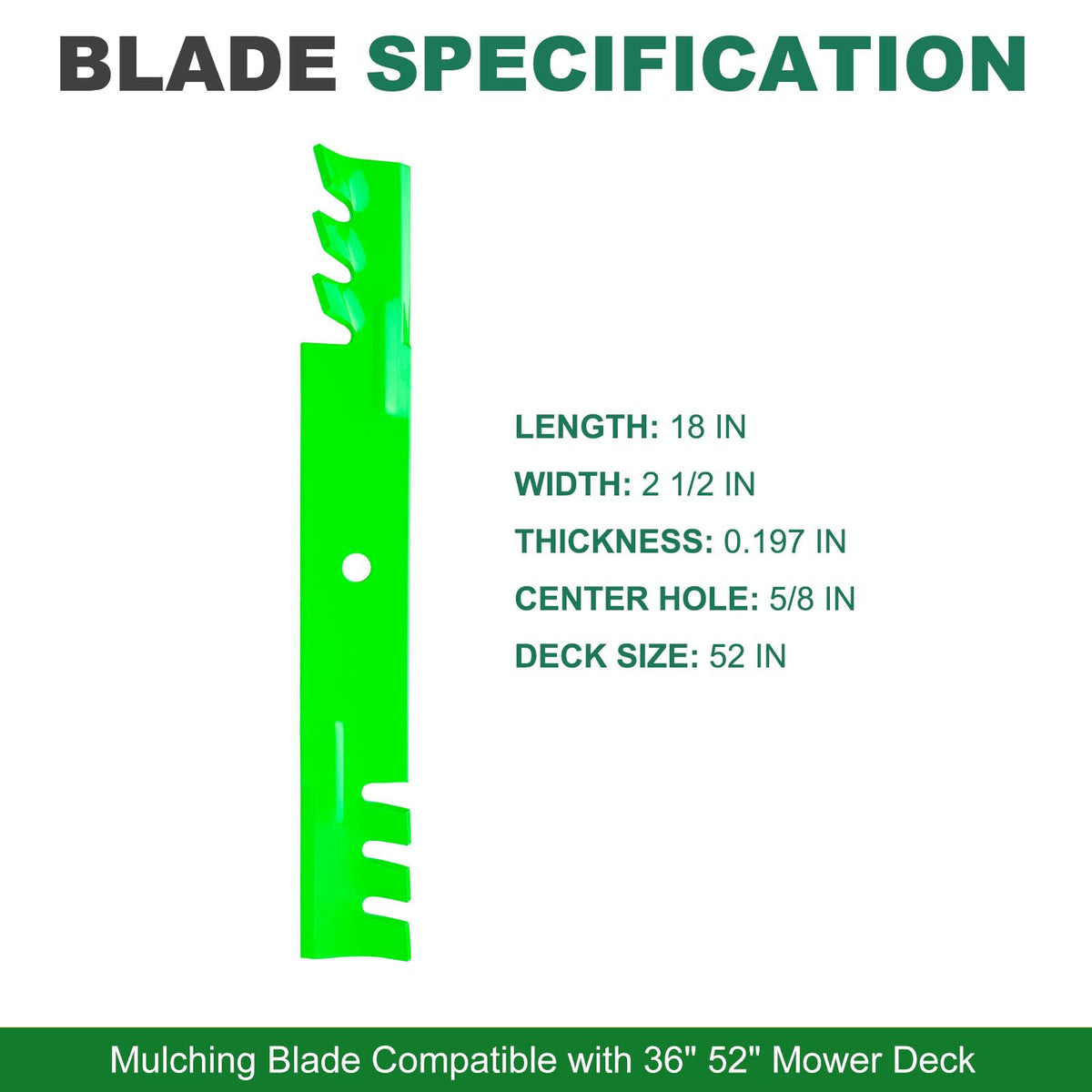 JSXDNWYJ 52-inch Scag blades side view supports reliable mowing.