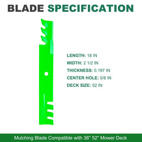 JSXDNWYJ 52-inch Scag blades side view supports reliable mowing.