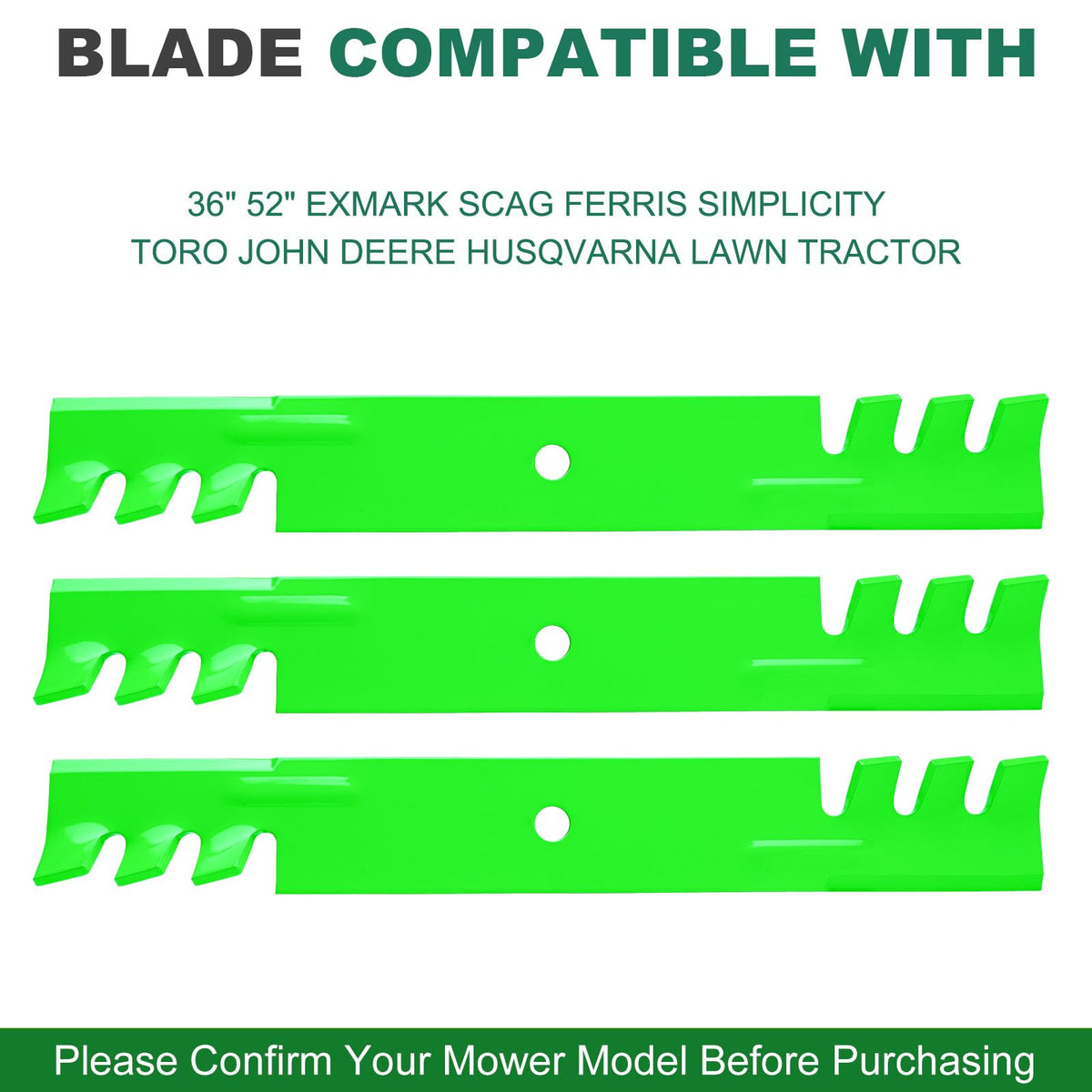 JSXDNWYJ 52-inch Toro Z Master blades mount view for easy swaps.