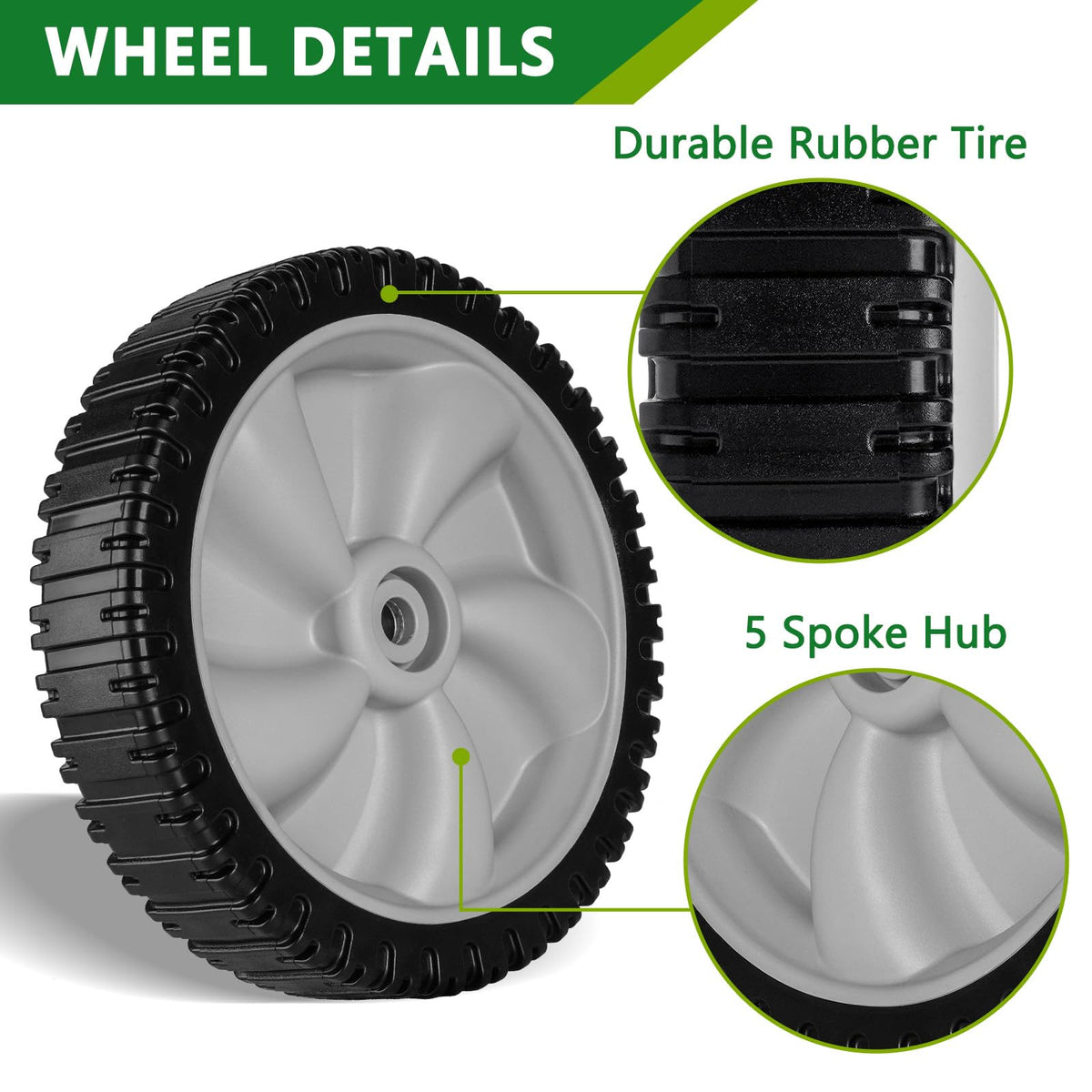 JSXDNWYJ 8in front-drive wheel for Yard Machines and similar brands supports smooth rolling.