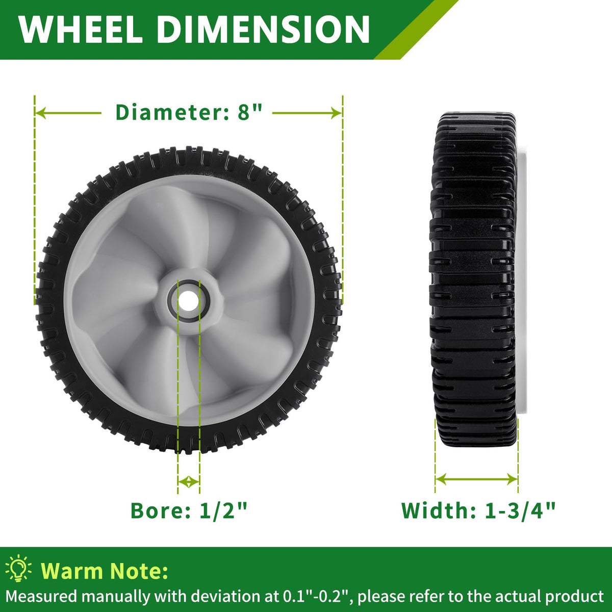 JSXDNWYJ 8in front-drive wheel for Yard Man compatibility enhances steering.