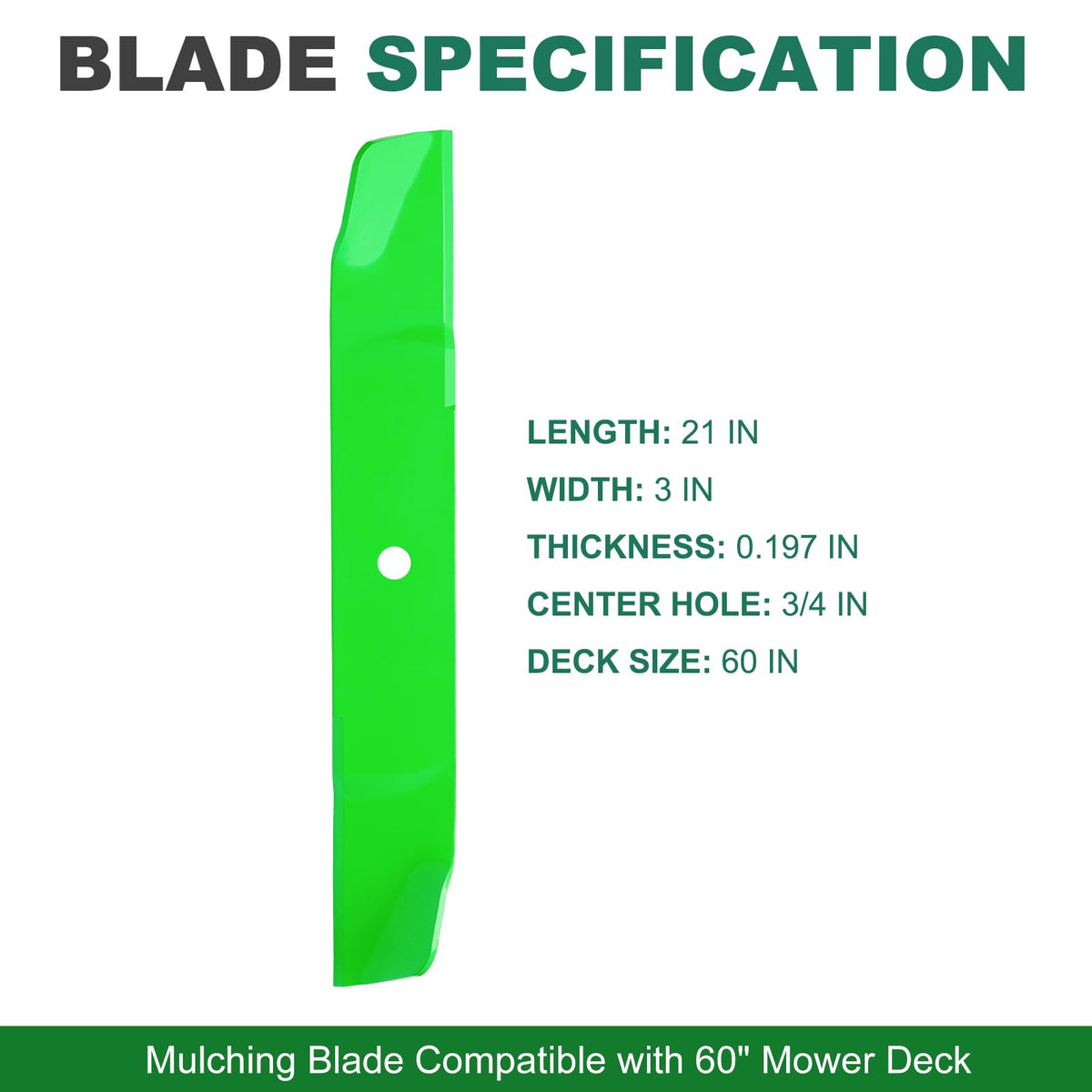 JSXDNWYJ 3-pack blades mounted on a 60-inch deck for clean mulching