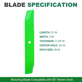 JSXDNWYJ 3-pack blades mounted on a 60-inch deck for clean mulching