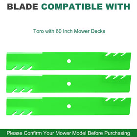 Exmark Lazer Z compatible JSXDNWYJ mulching blades pack on display