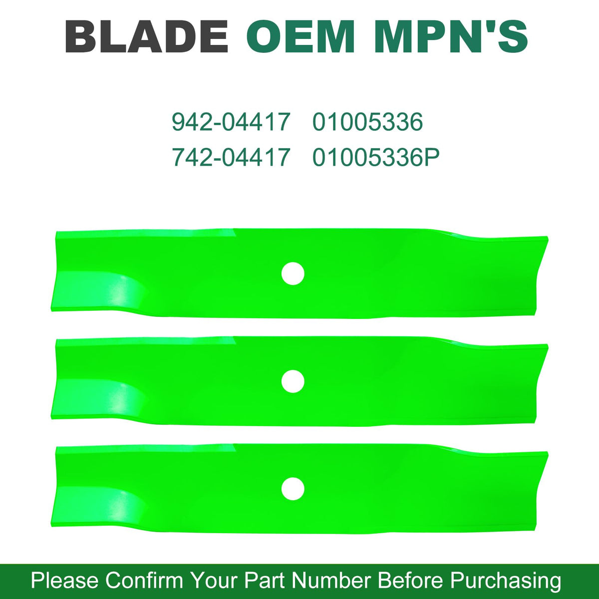 JSXDNWYJ high lift blades 01005336 for 48-inch decks deliver clean, even cuts