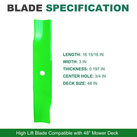 JSXDNWYJ high lift blades 742-04417 for Cub Cadet 48-inch decks improve mowing precision