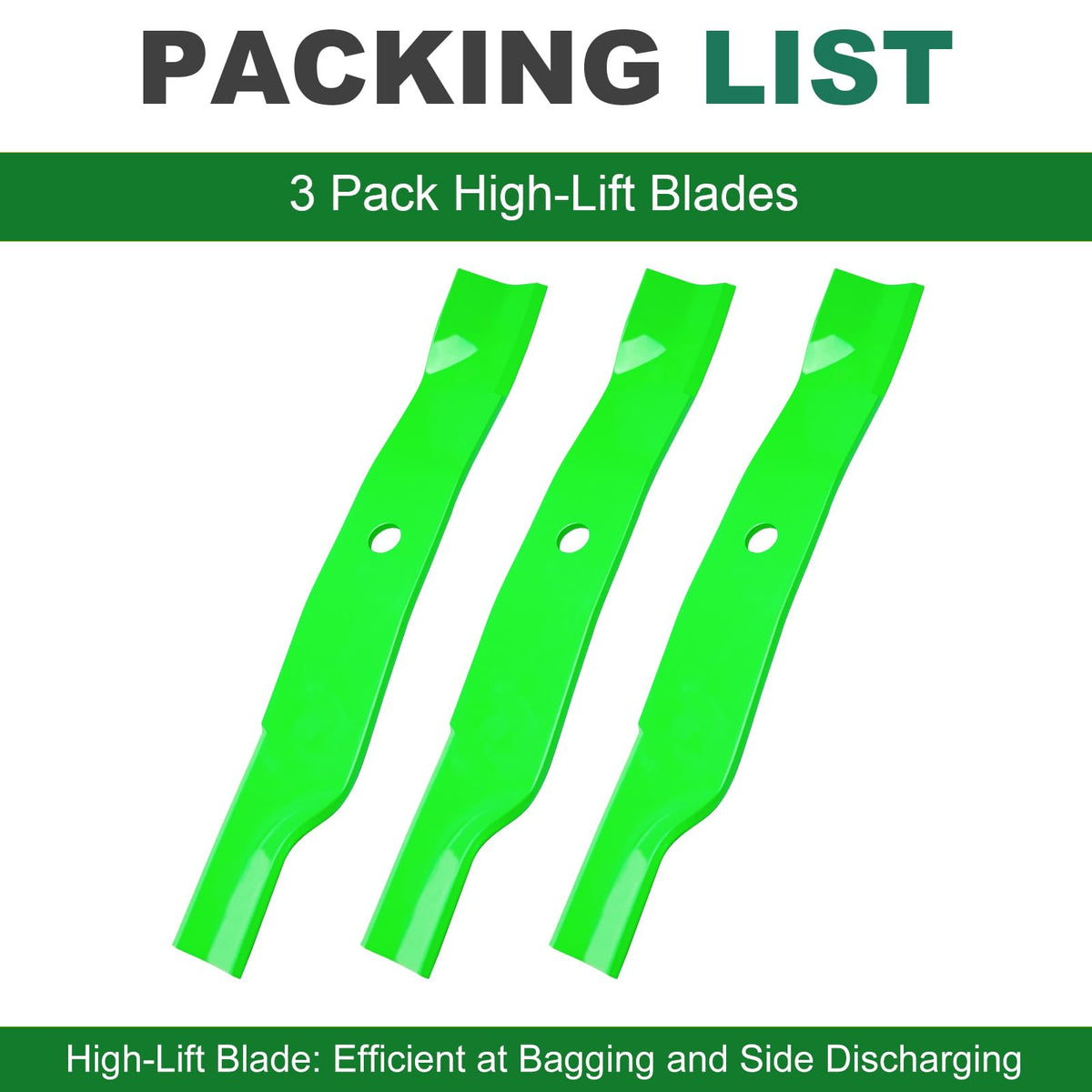 JSXDNWYJ high lift blades compatible with multiple John Deere models for flexibility.