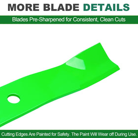 JSXDNWYJ three-pack blades ready for quick swap and ongoing mowing tasks.