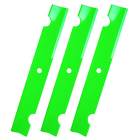 JSXDNWYJ high lift mower blades front view, 3-pack for quick replacement