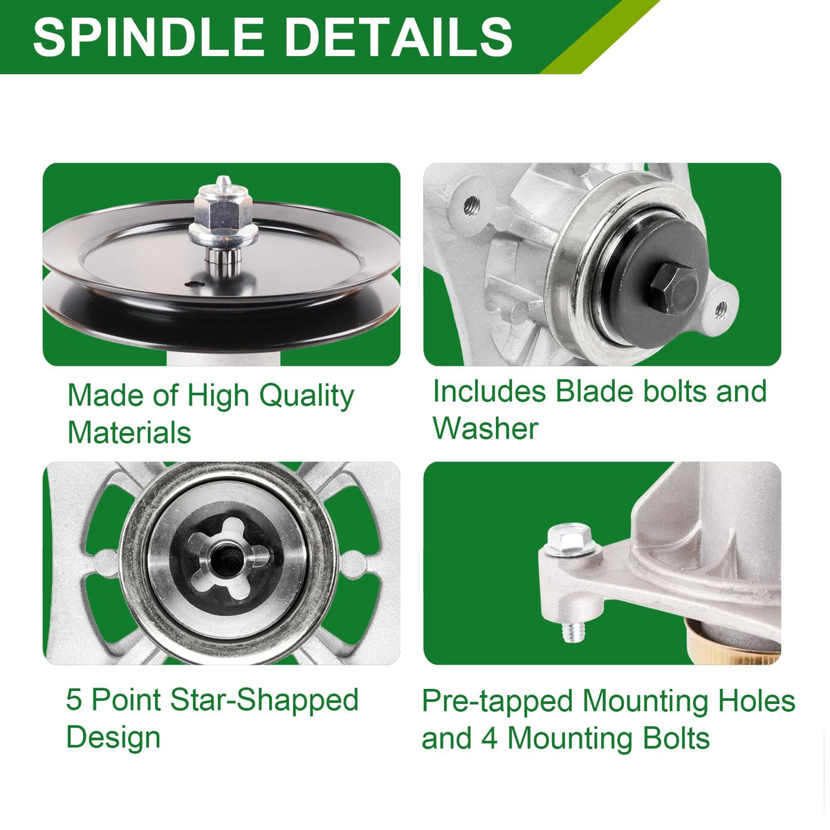 JSXDNWYJ kit includes two spindles, blades, pulleys, belt