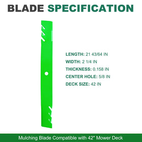 JSXDNWYJ mulching blade for Toro OEM 106-8744-03, reliable replacement.