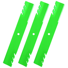 JSXDNWYJ mulching blades closeup for 60-inch Toro/Bad Boy deck showing fit and edge