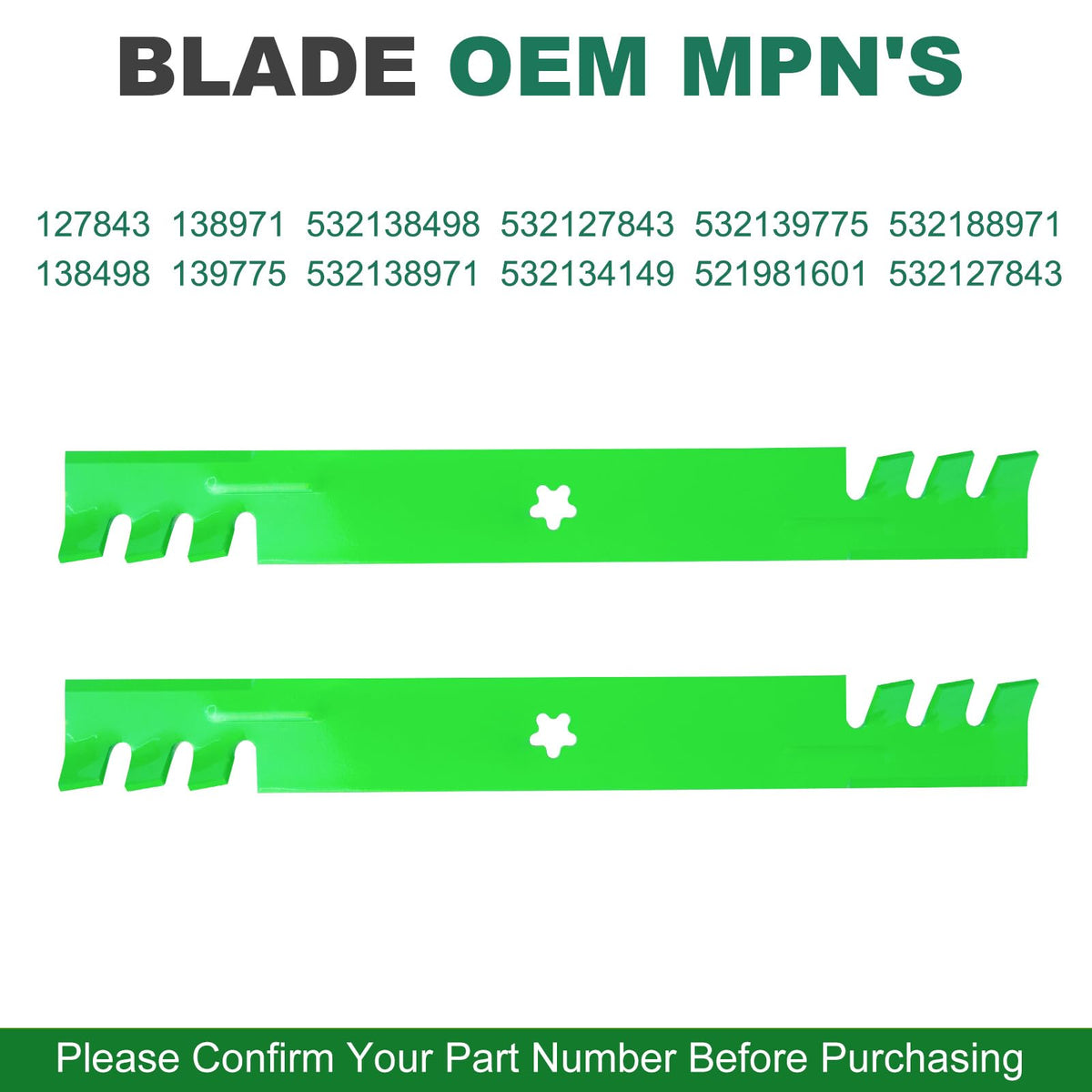 JSXDNWYJ mulching blades compatible with Craftsman 42-inch riding mowers.