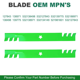 JSXDNWYJ mulching blades compatible with Craftsman 42-inch riding mowers.