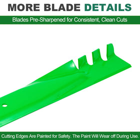 JSXDNWYJ mulching blades in action, mowing a lush green lawn