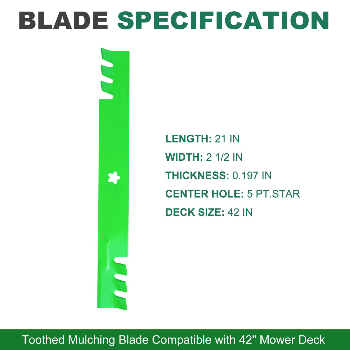 JSXDNWYJ mulching blades packaging shows two-pack value.