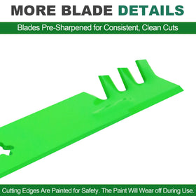 JSXDNWYJ mulching blades two-pack for easy replacements.