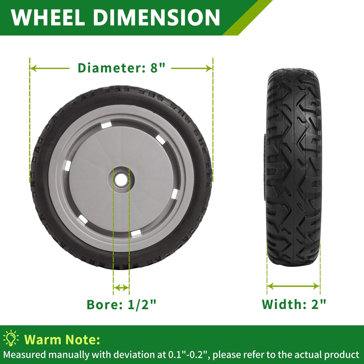 JSXDNWYJ rear-wheel assembly with 1/2-inch bore for reliable hub fit