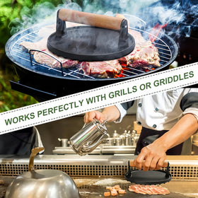 JSY Sun bacon press delivers even cooking with less fat.