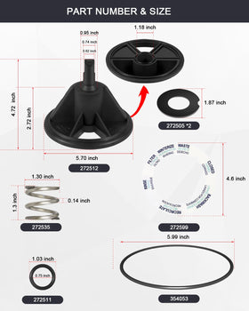 JSYFCFC diverter gasket kit spring detail emphasizes durable performance under pressure.