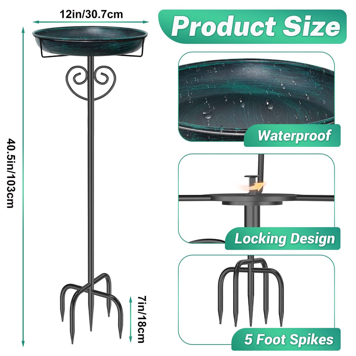 JSYONII 5-prong base stake provides sturdy support for windy days