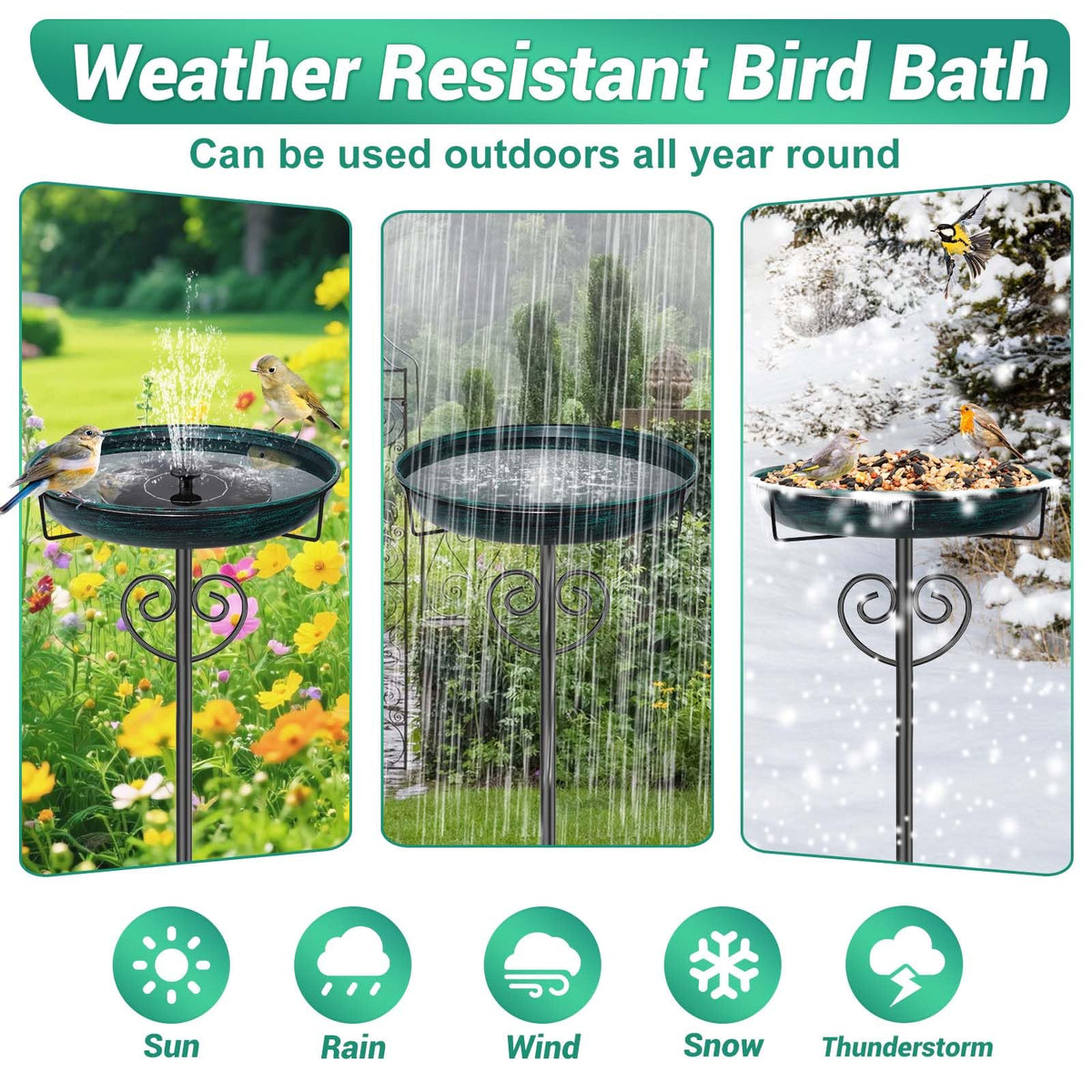 JSYONII vintage green finish adds elegance to garden spaces