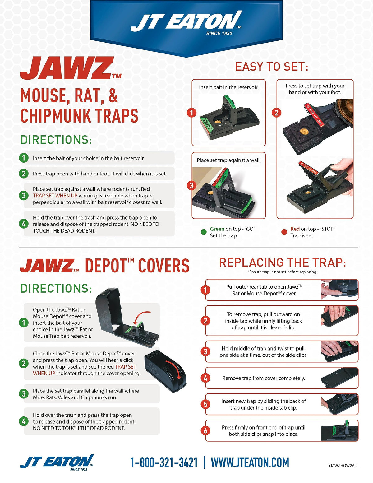 Indoor setup showing JT Eaton 408 Jawz Depot trapping rats and chipmunks safely.