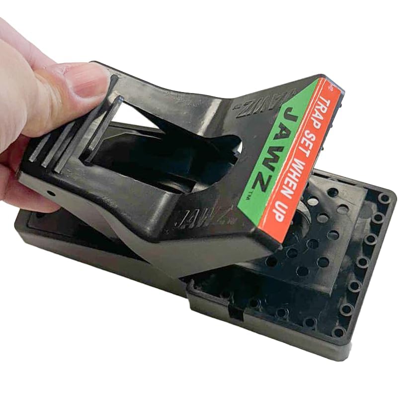 JT Eaton 410 trap side view for easy placement under furniture.