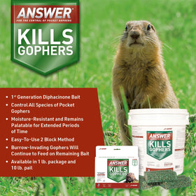 JT Eaton Answer Pocket Gopher Bait packaging ready for burrow placement