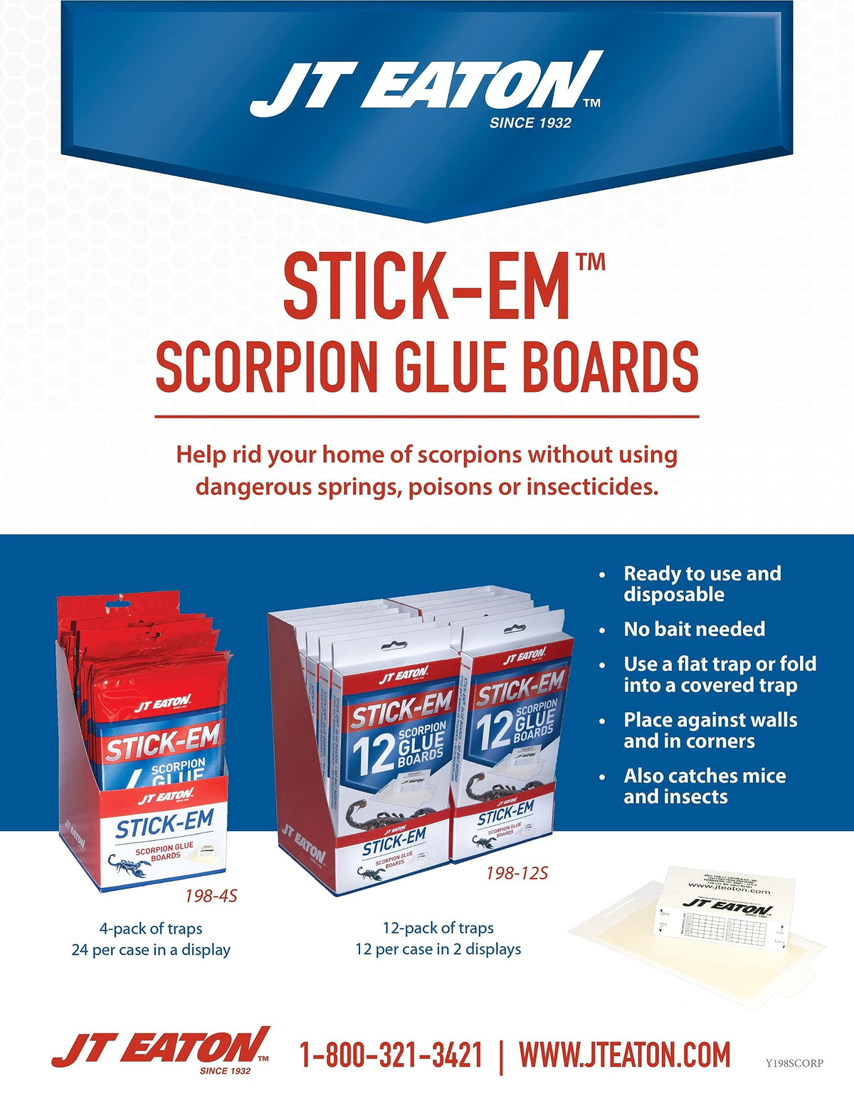 Pack of twelve Stick-Em 198-12S traps ready for placement