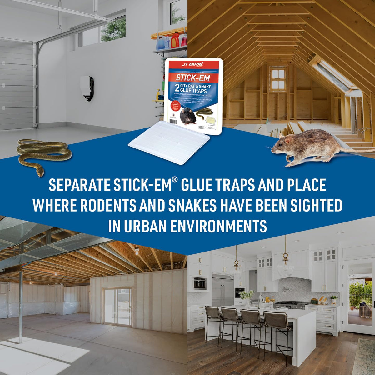 JT Eaton Stick-Em City trap features sturdy construction for long-lasting use.