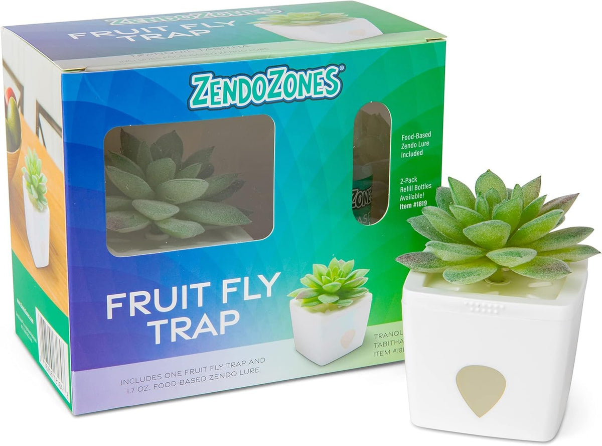 JT Eaton Tranquil Tabitha trap base blends with decor while trapping fruit flies.