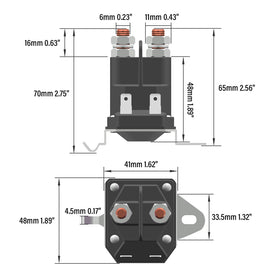 JTAREA 192507 starter solenoid side view showing compact design for tight engine bays