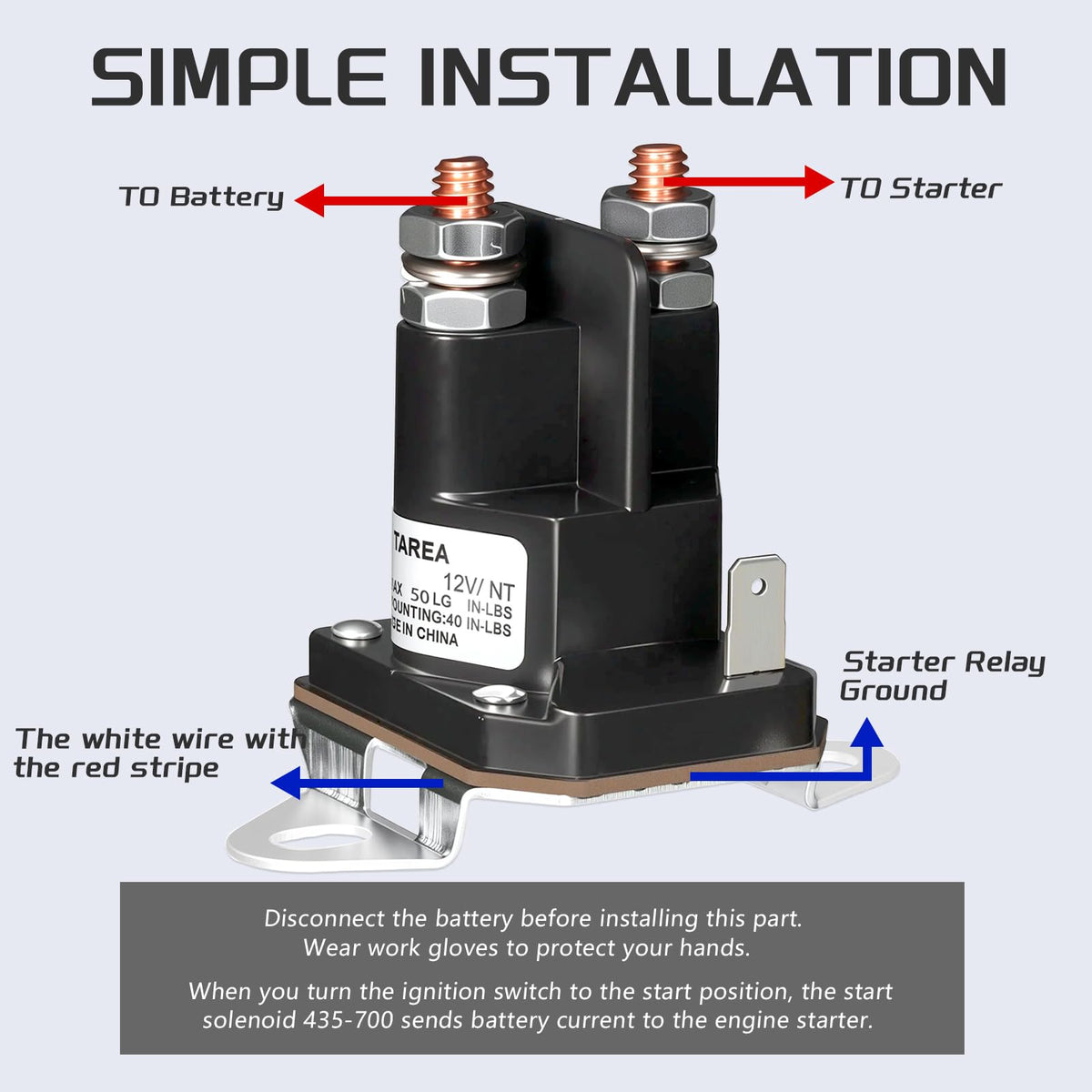 JTAREA 435-700 solenoid with sturdy contacts for stable engagement.
