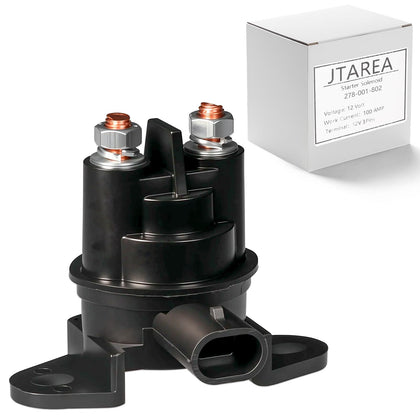 JTAREA 278003012 starter solenoid front view, durable construction for reliable jet boat starts.