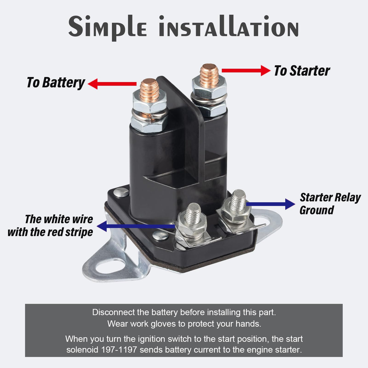 JTAREA starter solenoid compatibility with Exmark, Toro, TimeCutter models.