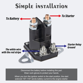 JTAREA starter solenoid compatibility with Exmark, Toro, TimeCutter models.